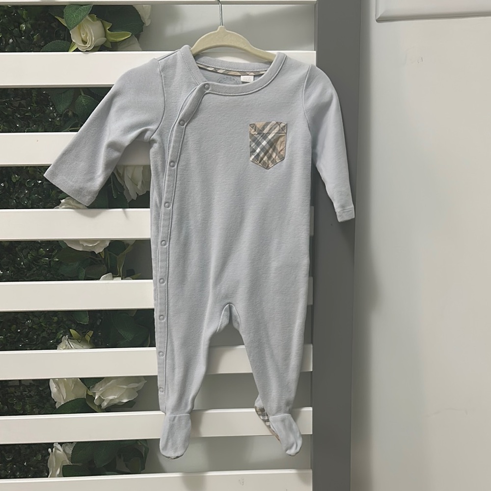 Baby One Piece with Plaid Pocket